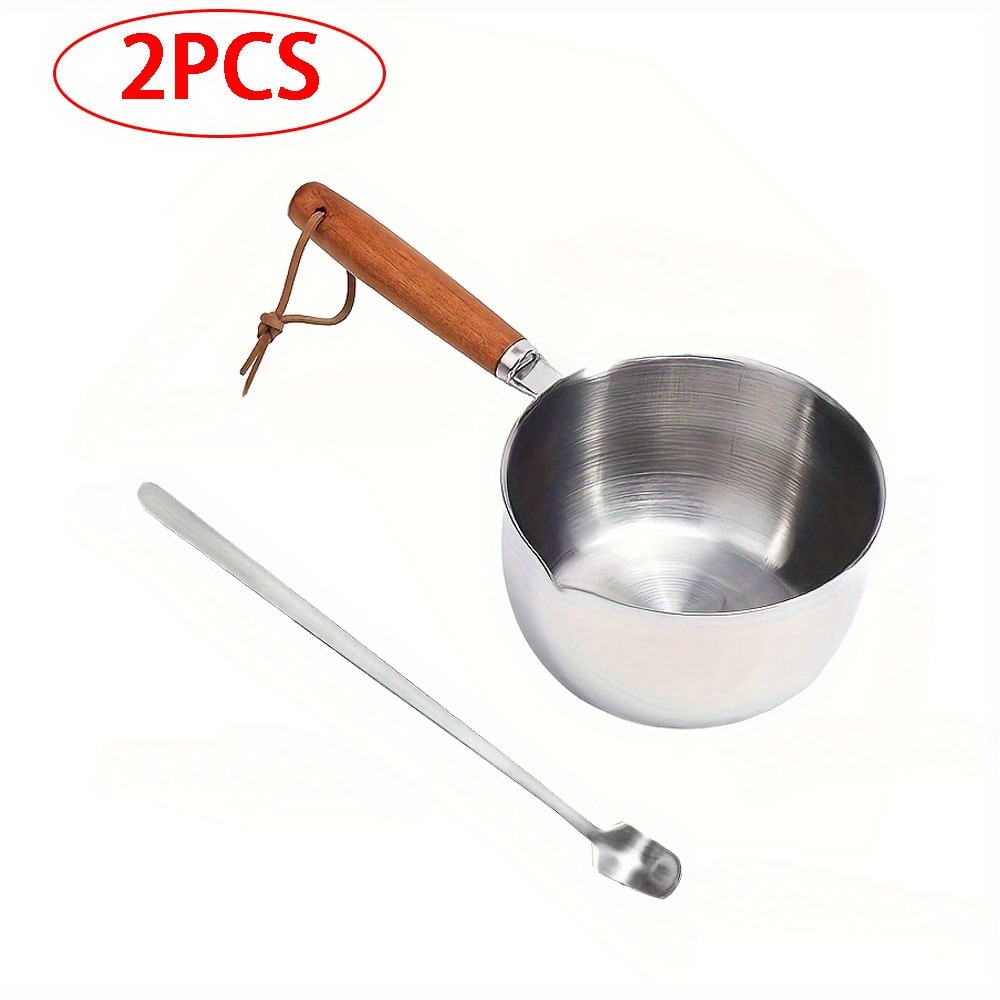 Candle Making Jug - 2-teiliges Set: Wachsschmelztopf mit Holzgriff und