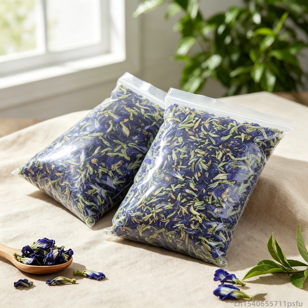 Candle Making And Perfume - Natürliche Schmetterlingsorchidee, getrocknete Blume, blauer Schmetterlingserbsenblütenstrauß