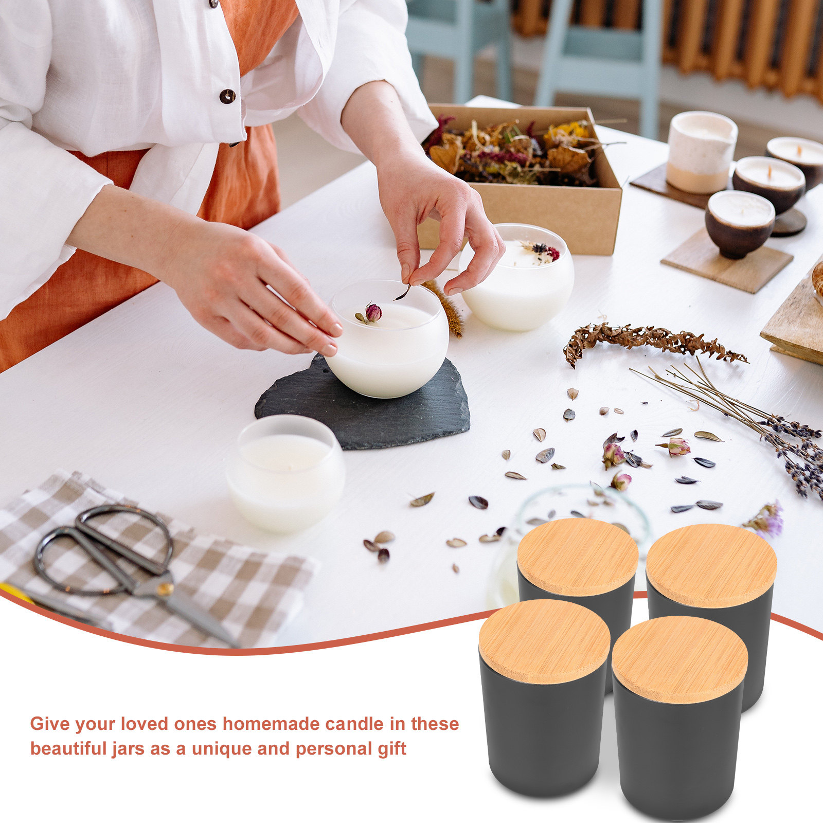 4-teiliges Set aus Glas-Kerzen – Candle Making Jars With Lids Bewertung und Preis