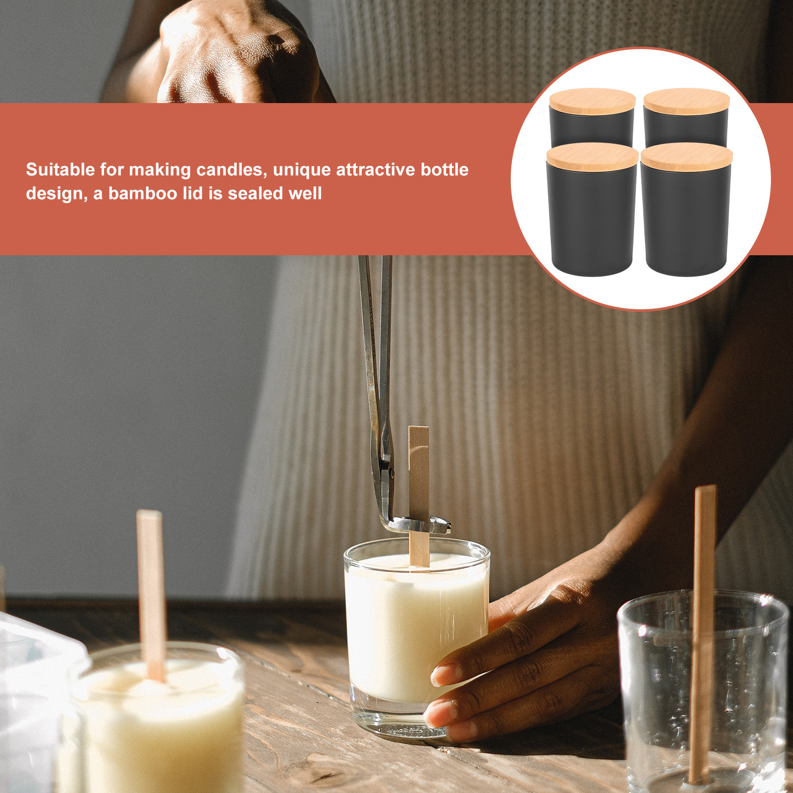 4-teiliges Set aus Glas-Kerzen – Candle Making Jars With Lids Bewertung und Preis